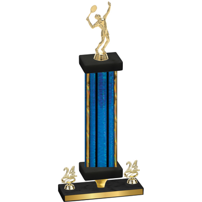 Premium Single Blue Glacier Year Tennis Trophy