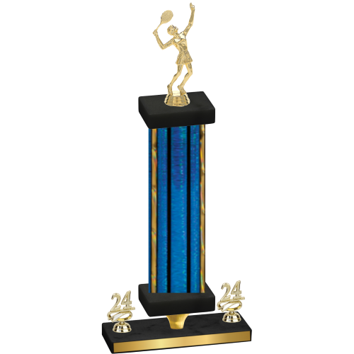 Premium Single Blue Glacier Year Tennis Trophy