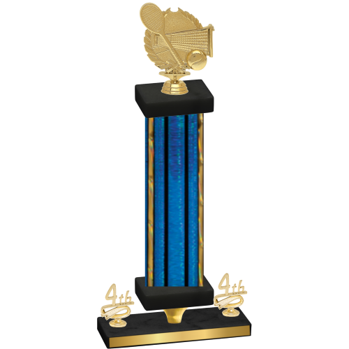 Premium Single Blue Glacier Fourth Place Tennis Trophy