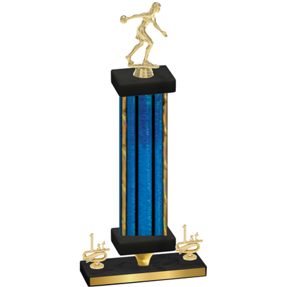 Premium Single Blue Glacier First Place Bowling Trophy