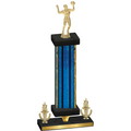 Premium Single Blue Glacier Victory Volleyball Trophy