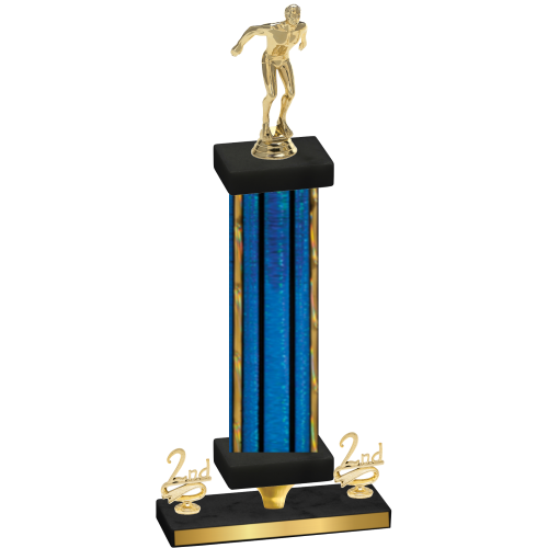 Premium Single Blue Glacier Second Place Swimming Trophy