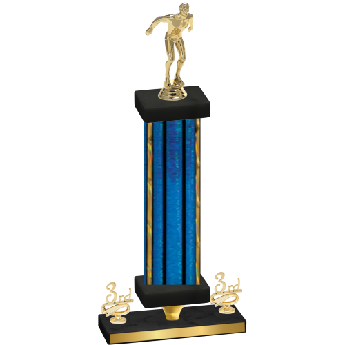 Premium Single Blue Glacier Third Place Swimming Trophy