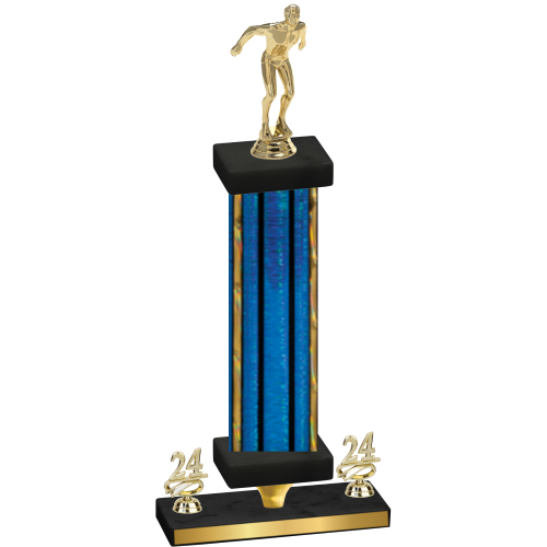 Premium Single Blue Glacier Year Swimming Trophy