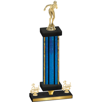 Premium Single Blue Glacier Third Place Tennis Trophy