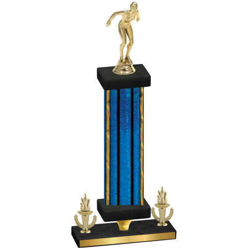 Premium Single Blue Glacier Victory Tennis Trophy