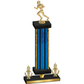 Premium Single Blue Glacier Victory Football Trophy