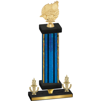 Premium Single Blue Glacier Victory Swimming Trophy