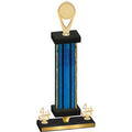 Premium Single Blue Glacier Fourth Place Insert Trophy