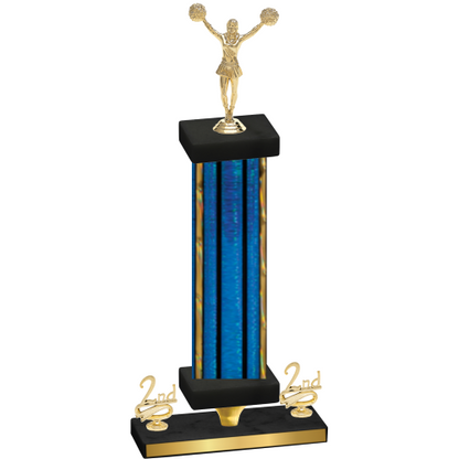 Premium Single Blue Glacier Second Place Cheerleading Trophy