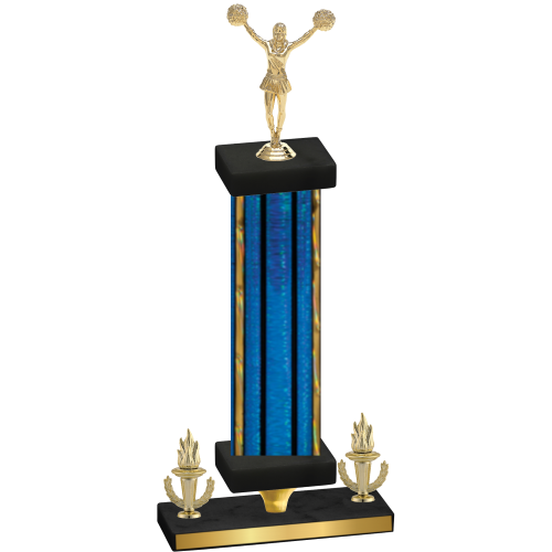 Premium Single Blue Glacier Victory Cheerleading Trophy