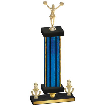 Premium Single Blue Glacier Victory Cheerleading Trophy