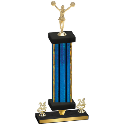 Premium Single Blue Glacier Year Cheerleading Trophy