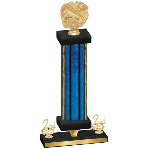 Premium Single Blue Glacier Second Place Cheerleading Trophy