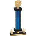 Premium Single Blue Glacier Fourth Place Cheerleading Trophy