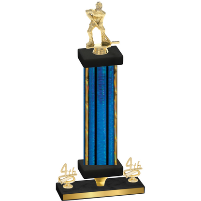Premium Single Blue Glacier Fourth Place Hockey Trophy