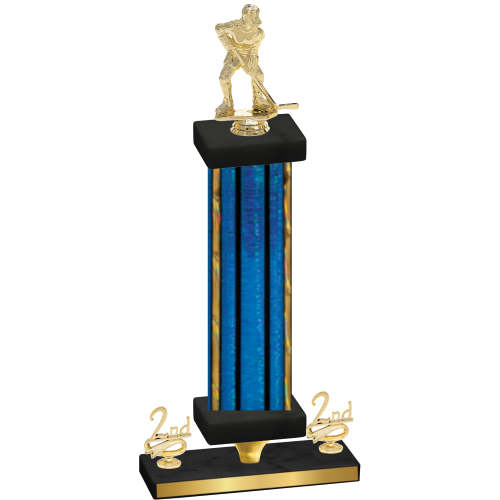 Premium Single Blue Glacier Second Place Hockey Trophy