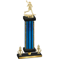 Premium Single Blue Glacier Victory Lacrosse Trophy