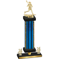 Premium Single Blue Glacier Year Lacrosse Trophy
