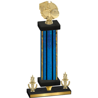 Premium Single Blue Glacier Victory Basketball Trophy