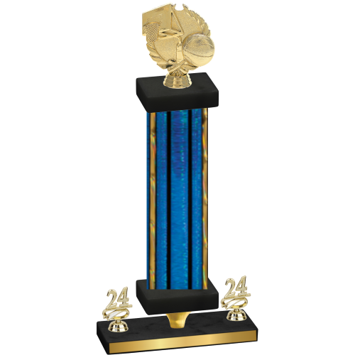 Premium Single Blue Glacier Year Basketball Trophy