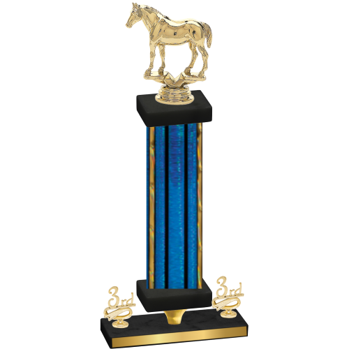 Premium Single Blue Glacier Third Place Horses Trophy