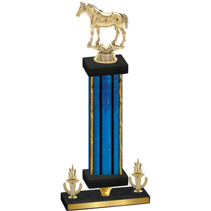 Premium Single Blue Glacier Victory Horses Trophy