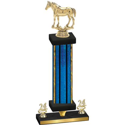 Premium Single Blue Glacier Year Horses Trophy