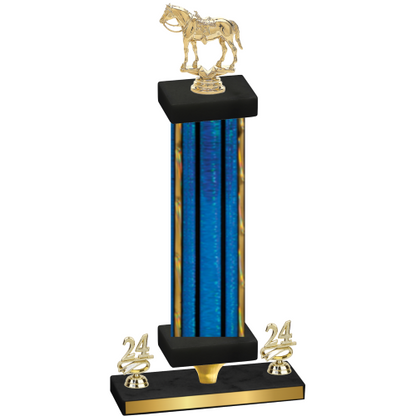 Premium Single Blue Glacier Year Horses Trophy