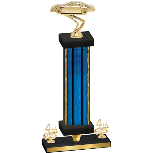Premium Single Blue Glacier Fourth Place Cars Trophy