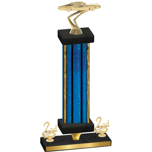 Premium Single Blue Glacier Second Place Cars Trophy