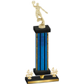 Premium Single Blue Glacier Fourth Place Basketball Trophy