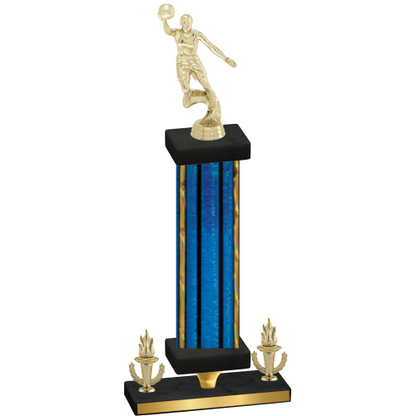 Premium Single Blue Glacier Victory Basketball Trophy