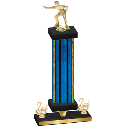 Premium Single Blue Glacier Second Place Shooter Trophy