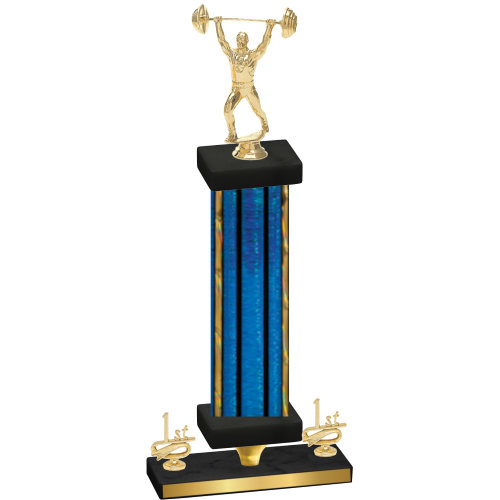 Premium Single Blue Glacier First Place Weights Trophy