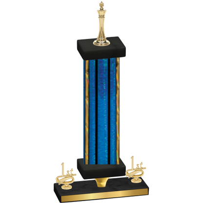 Premium Single Blue Glacier First Place Chess Trophy