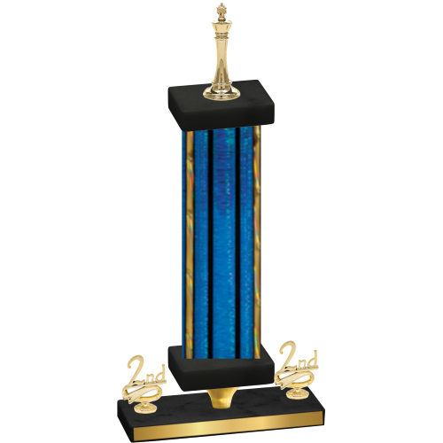 Premium Single Blue Glacier Second Place Chess Trophy