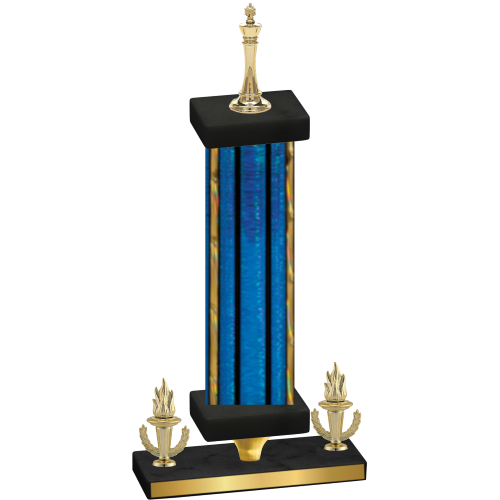 Premium Single Blue Glacier Victory Chess Trophy