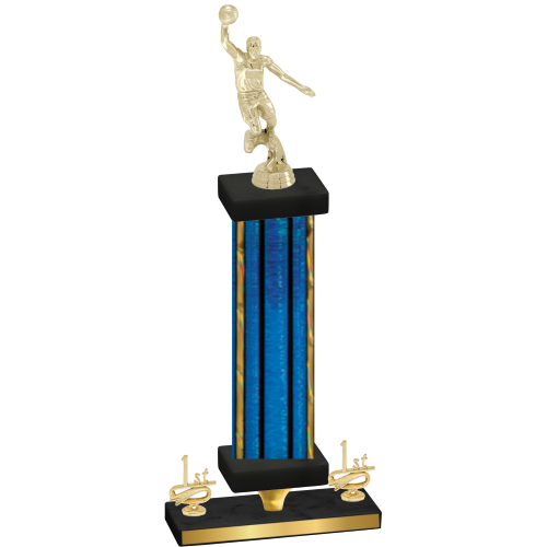 Premium Single Blue Glacier First Place Basketball Trophy