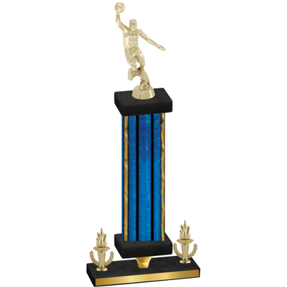 Premium Single Blue Glacier Victory Basketball Trophy