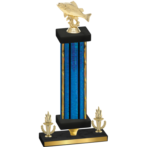 Premium Single Blue Glacier Victory Fishing Trophy