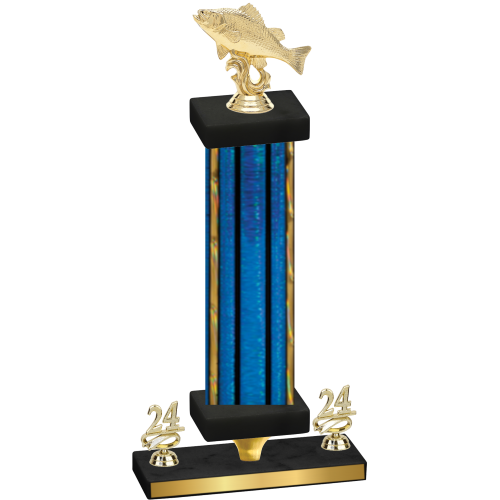 Premium Single Blue Glacier Year Fishing Trophy