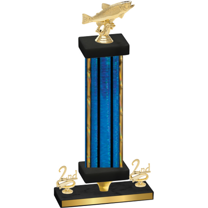 Premium Single Blue Glacier Second Place Fishing Trophy