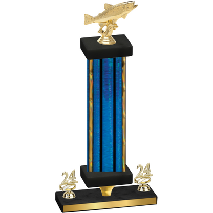 Premium Single Blue Glacier Year Fishing Trophy