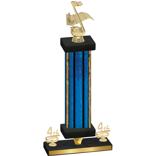 Premium Single Blue Glacier Fourth Place Music Trophy