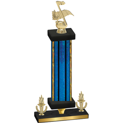 Premium Single Blue Glacier Victory Music Trophy