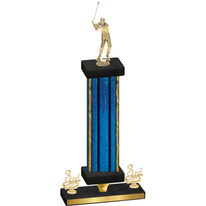 Premium Single Blue Glacier Third Place Golf Trophy