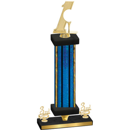 Premium Single Blue Glacier Third Place Golf Trophy