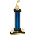 Premium Single Blue Glacier Fourth Place Golf Trophy