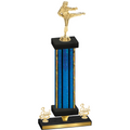 Premium Single Blue Glacier Third Place Karate Trophy